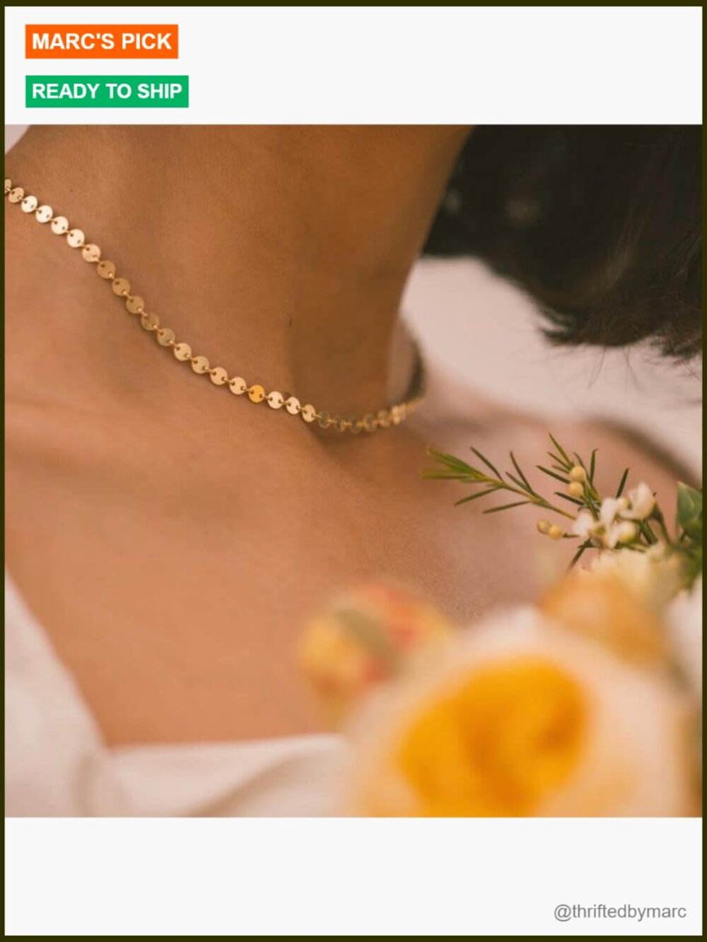 14k Gold Plated Dainty Satellite Choker Necklace for Women - Picture 4 of 6